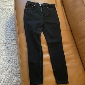 Zara black high waist stretch jeans size 8